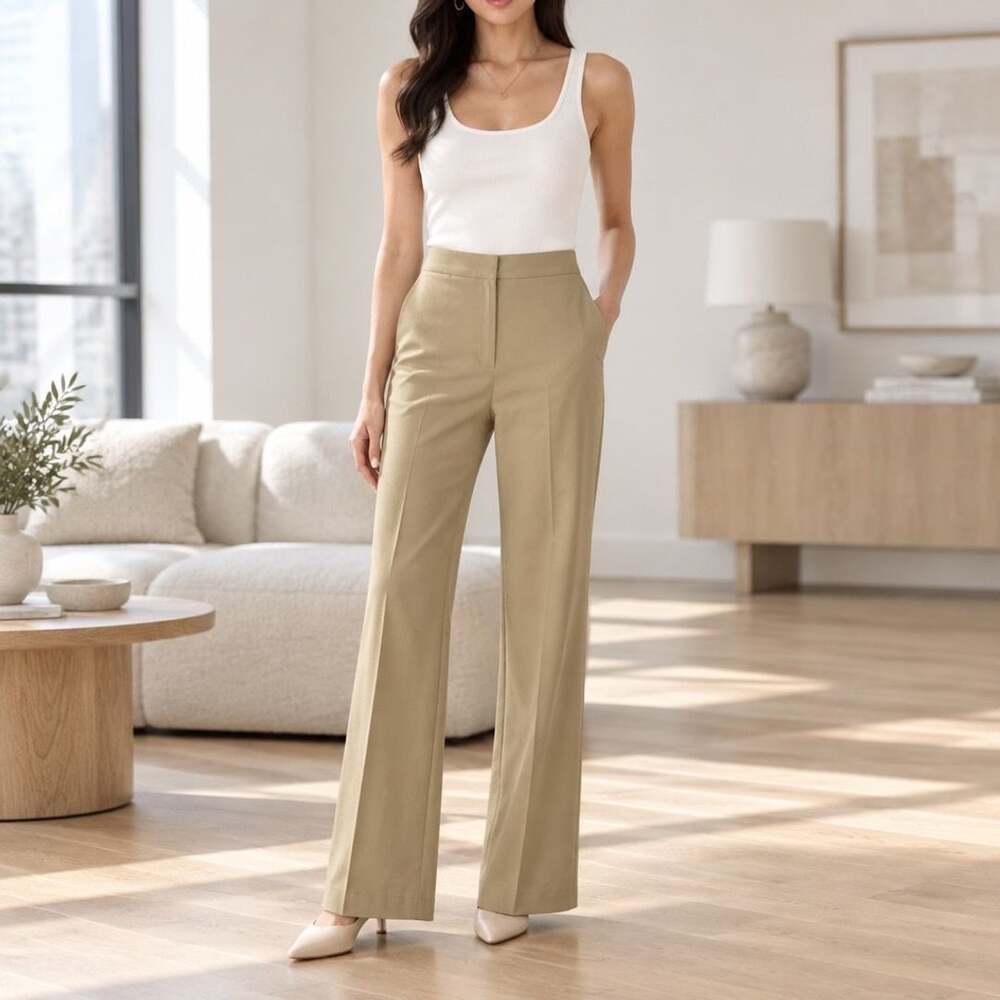 Lauren Ralph Lauren Silk Trousers Size 16W Khaki Dress Pants
